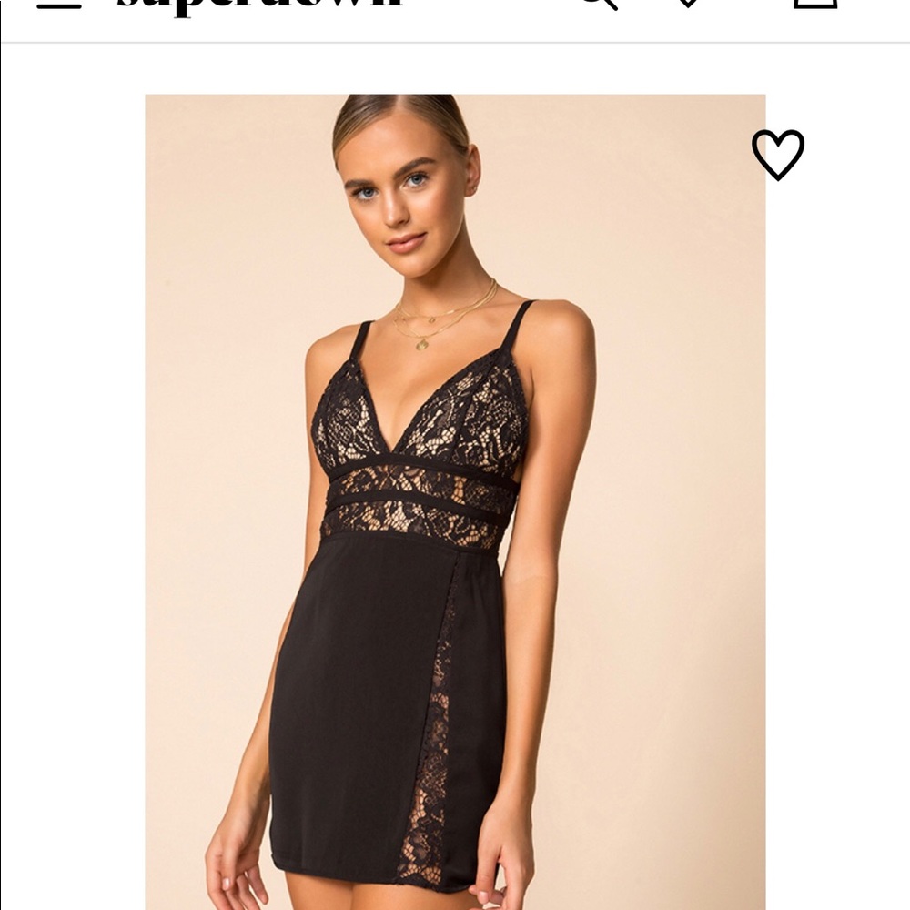 Black Mini Dress with Lace Detail